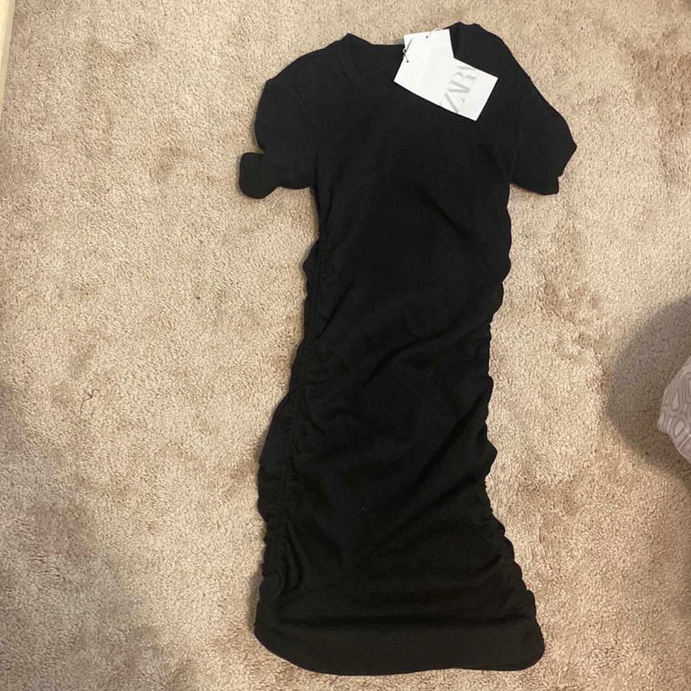 NWT Zara Bodycon Ruched Mini Dress